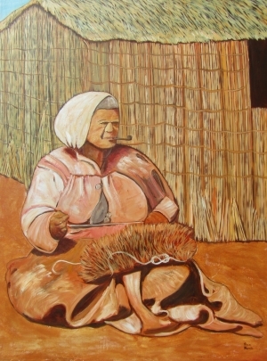 Peinture à l'huile contemporaine - Mahi (Travail)
