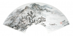 La galerie Fenghetang œuvre - Paysage Chinois Sur Éventail