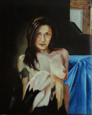 Peinture à l'huile contemporaine - Portrait sombre 3