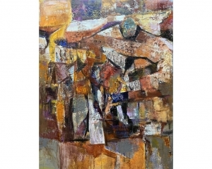 Peinture à l'huile contemporaine - Territoire NO11 Art abstrait