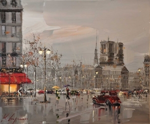 Kal Gajoum œuvre - Paysage urbain parisien