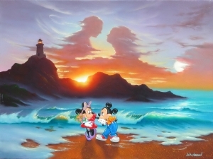 Jim Warren œuvre - Disney Mickey et Minnie Journée romantique