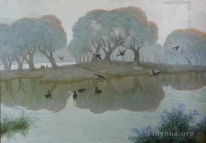 Li Jiahui œuvre - Rivière Xun dans la brume matinale