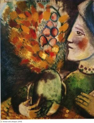 Marc Chagall œuvre - Femme au bouquet