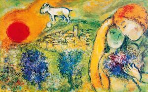 Marc Chagall œuvre - Amoureux sous le soleil