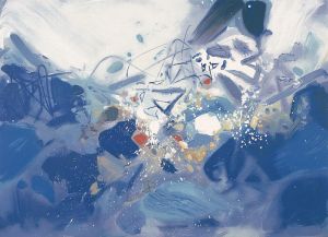 Chu Teh-Chun œuvre - Fluctuations bleues 2