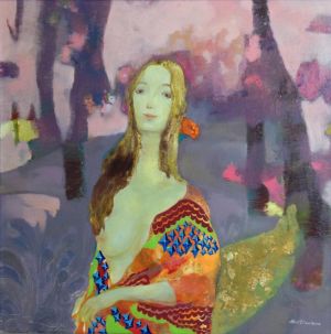 Chen Mutian œuvre - Si je souris aussi brillant que la mer de fleurs derrière