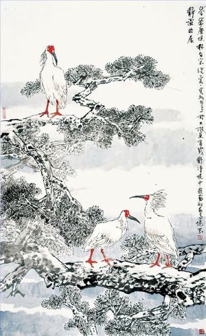Art Chinois contemporaine - Peinture de fleurs et d'oiseaux dans le style traditionnel chinois 6