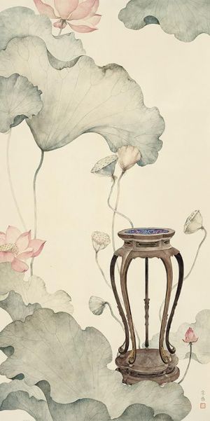 Art Chinois contemporaine - Peinture de fleurs et d'oiseaux dans le style traditionnel chinois 4