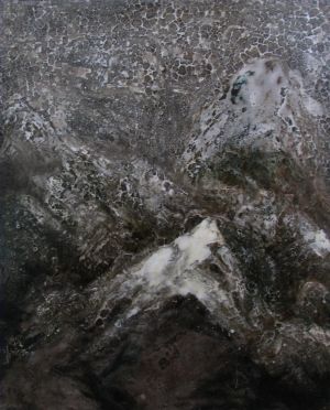 Peinture à l'huile contemporaine - Montagne Grise 2