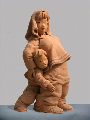 Sculpture contemporaine - Mère et fille