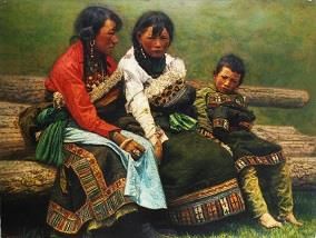 Yu Shichao œuvre - Sœurs et frères du Tibet