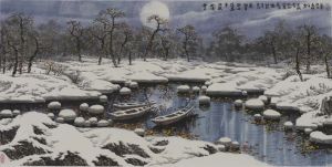 Tous les types de peintures contemporaines - Clair de lune sur le champ de neige