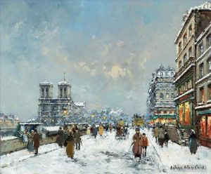 Antoine Blanchard œuvres - Notre Dame et les Quais Paris